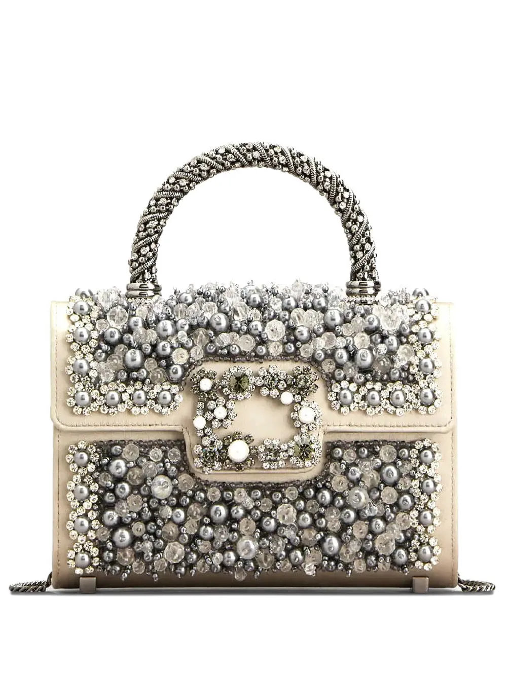 Roger Vivier Jewel Efflorescence embellishment top-handle mini bag | Neutrals | Image 1