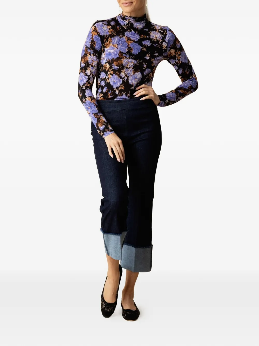 Avenue Montaigne Bonnie cuffed-hem jeans - Blauw