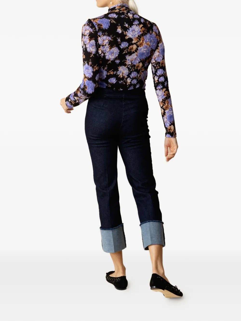  Avenue Montaigne Vaqueros Bonnie Con Dobladillo - Azul 