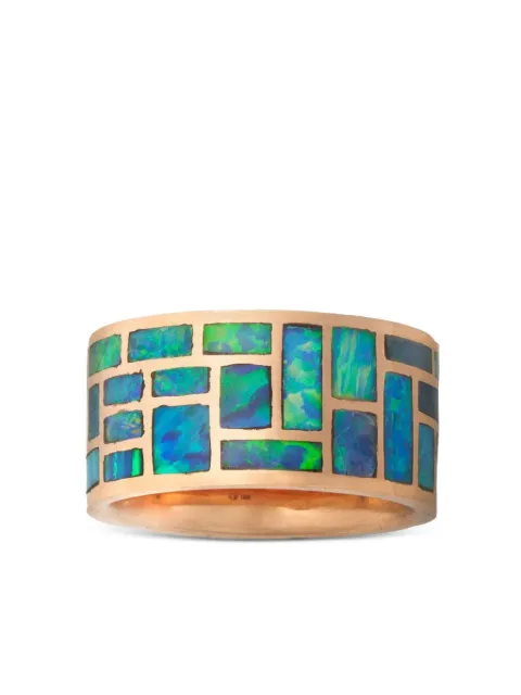 Marla Aaron 18K rose gold All Inlay opal ring