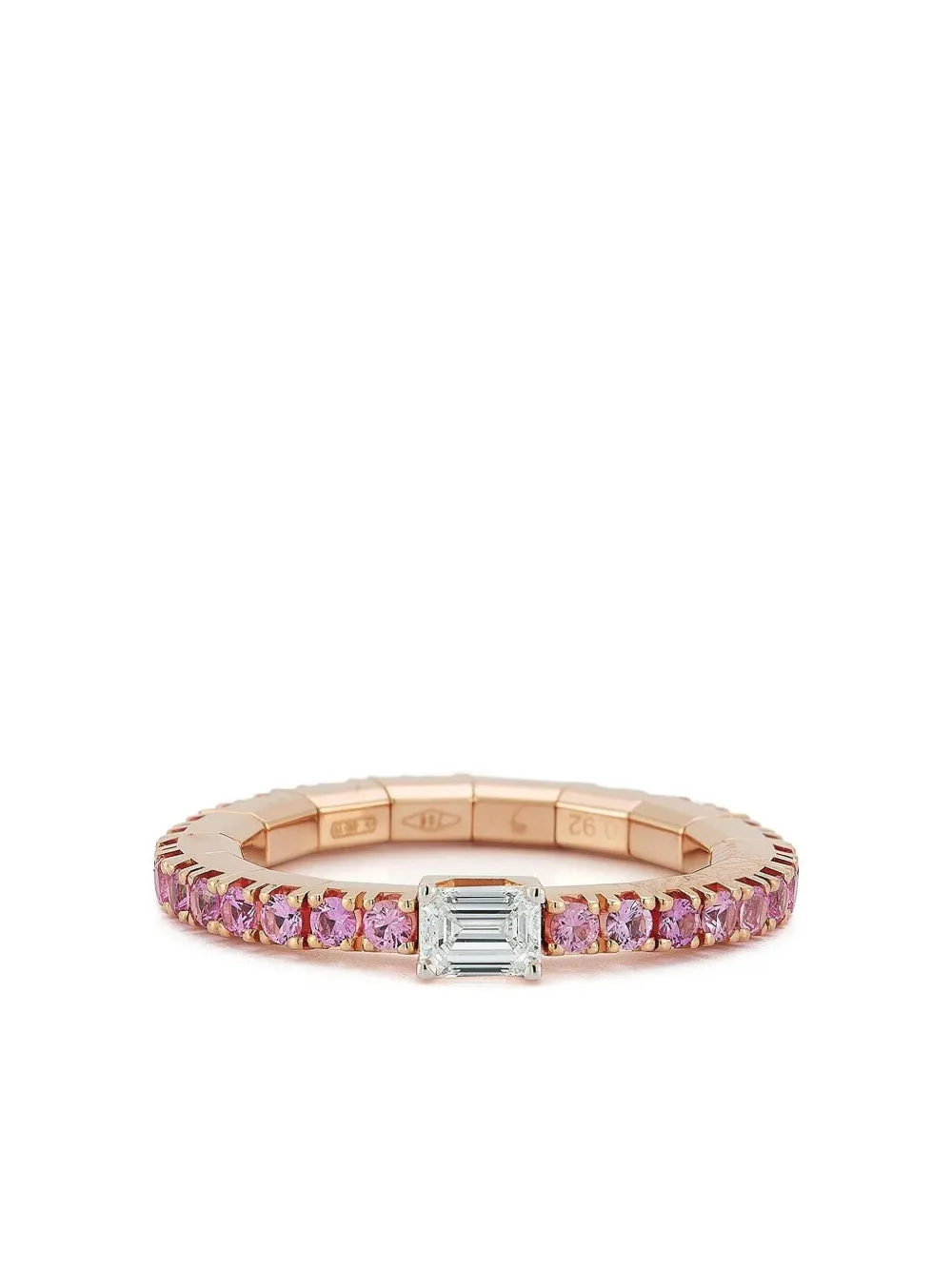 Roberto Demeglio 18k Rose Gold Stretch Sapphire And Diamond Ring In Gold