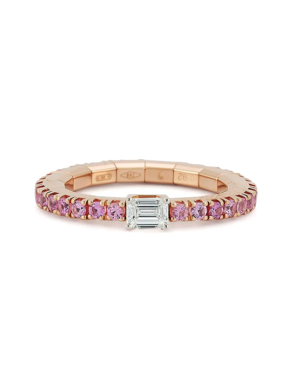 Roberto Demeglio 18k Rose Gold Stretch Sapphire And Diamond Ring In Gold