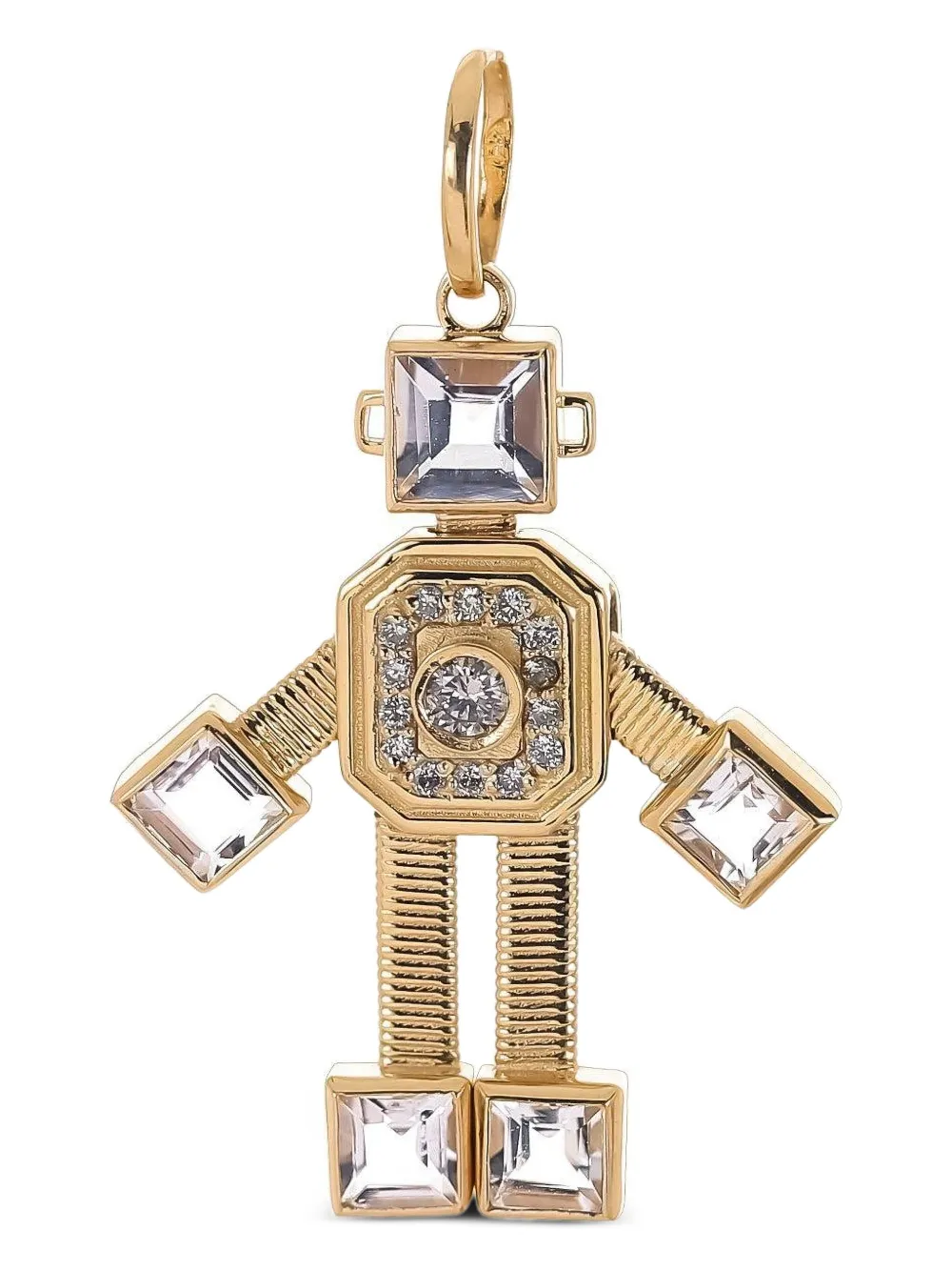 Van Robot 18K yellow gold Robot diamond and morganite pendant | Gold | Image 1