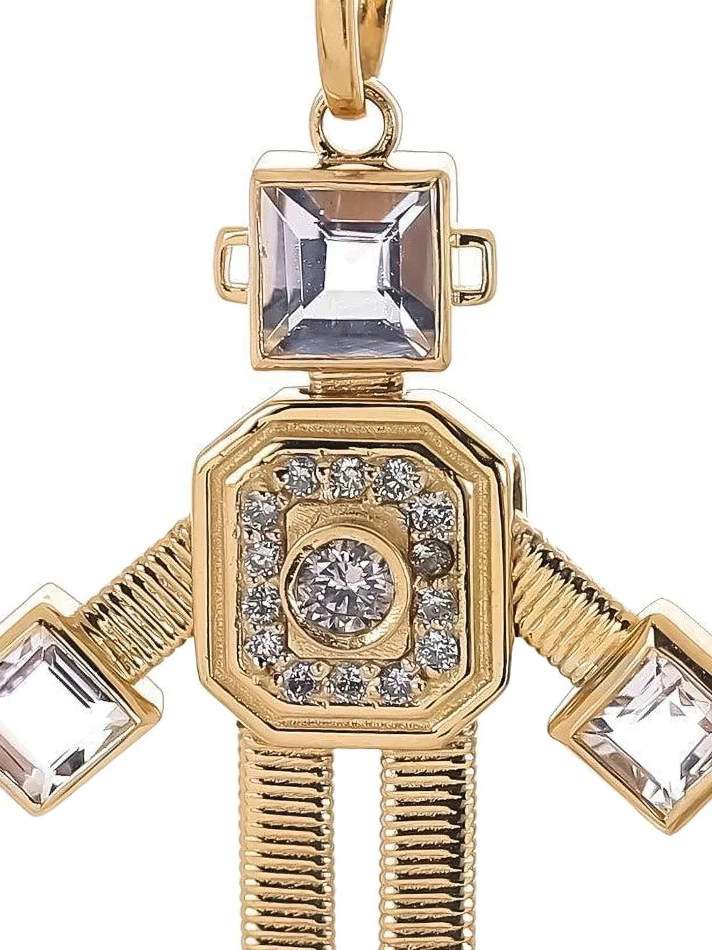 Van Robot 18K yellow gold Robot diamond and morganite pendant | Image 2