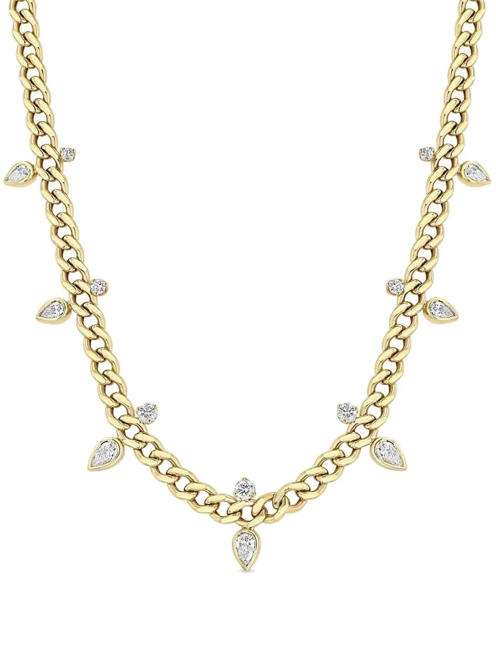 Zoë Chicco Collana Hollow in oro giallo 14 carati con diamanti