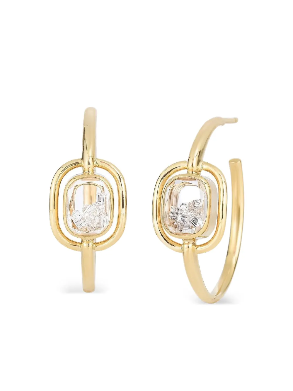 Moritz Glik 18k Yellow Gold Elo 25 Diamond Hoop Earrings In Gold