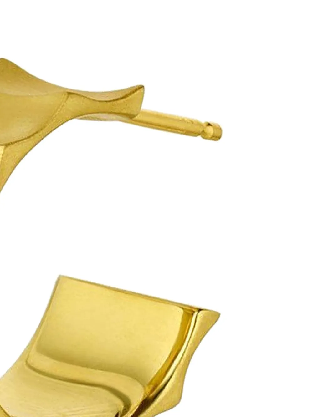 Leigh Maxwell 18k Yellow Gold Wave Hoop Earrings In Brown