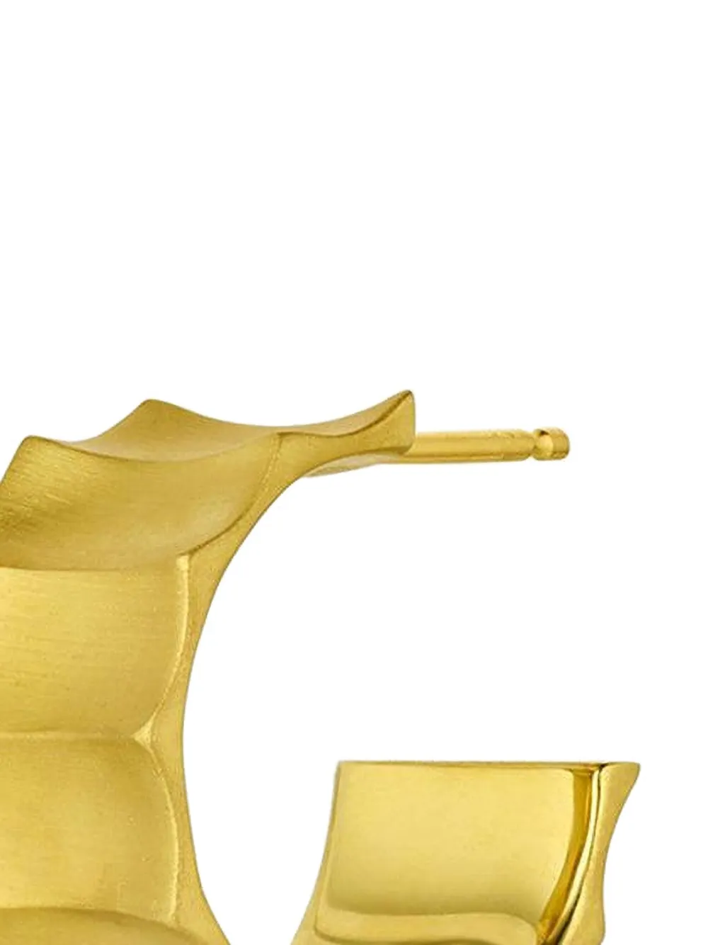 Leigh Maxwell 18k Yellow Gold Wave Hoop Earrings In Brown