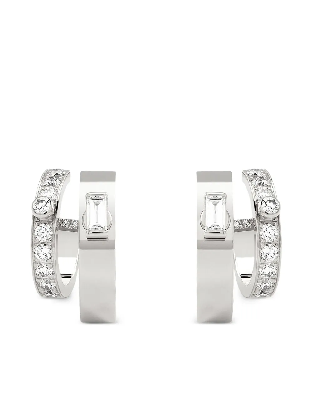 Nouvel Heritage Dinner Date Mood ダイヤモンド ピアス 18Kホワイトゴールド - シルバートーン