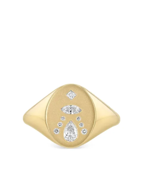 Zoë Chicco 14K yellow gold Mosaic diamond signet ring