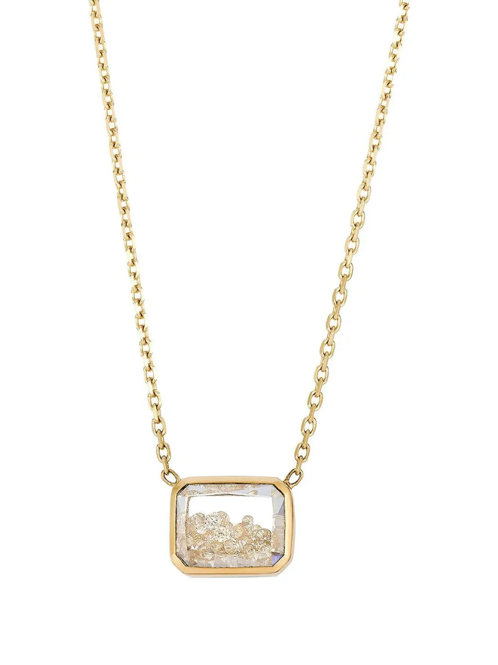 Moritz Glik 18k Yellow Gold Esmerelda Diamond And Sapphire Necklace In Brown