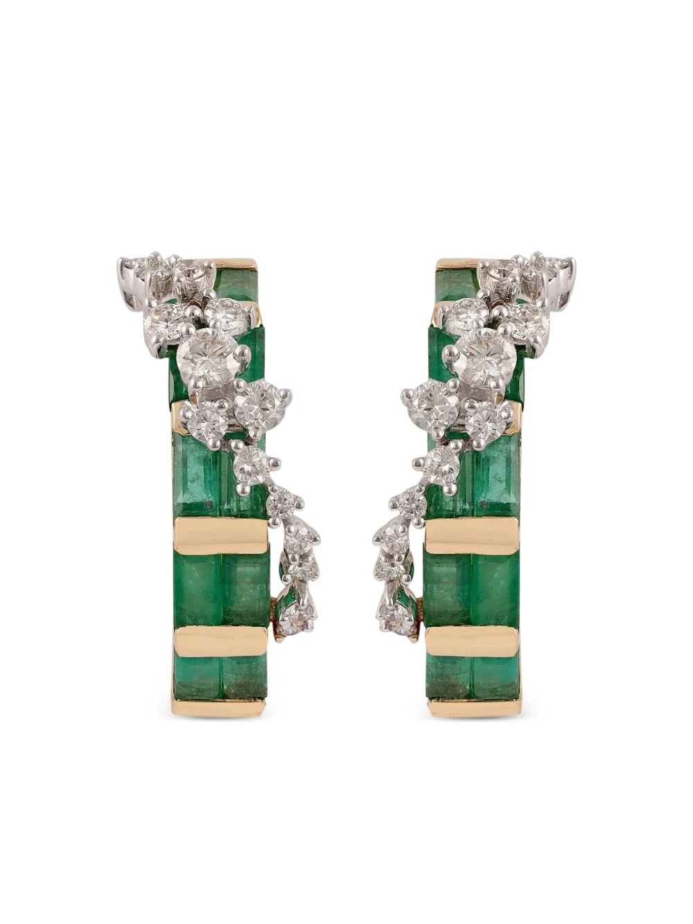 Ananya Orecchini a cerchio con smeraldo e diamanti - Oro