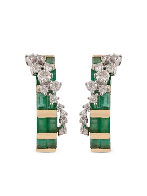 Ananya emerald and diamond hoop earrings