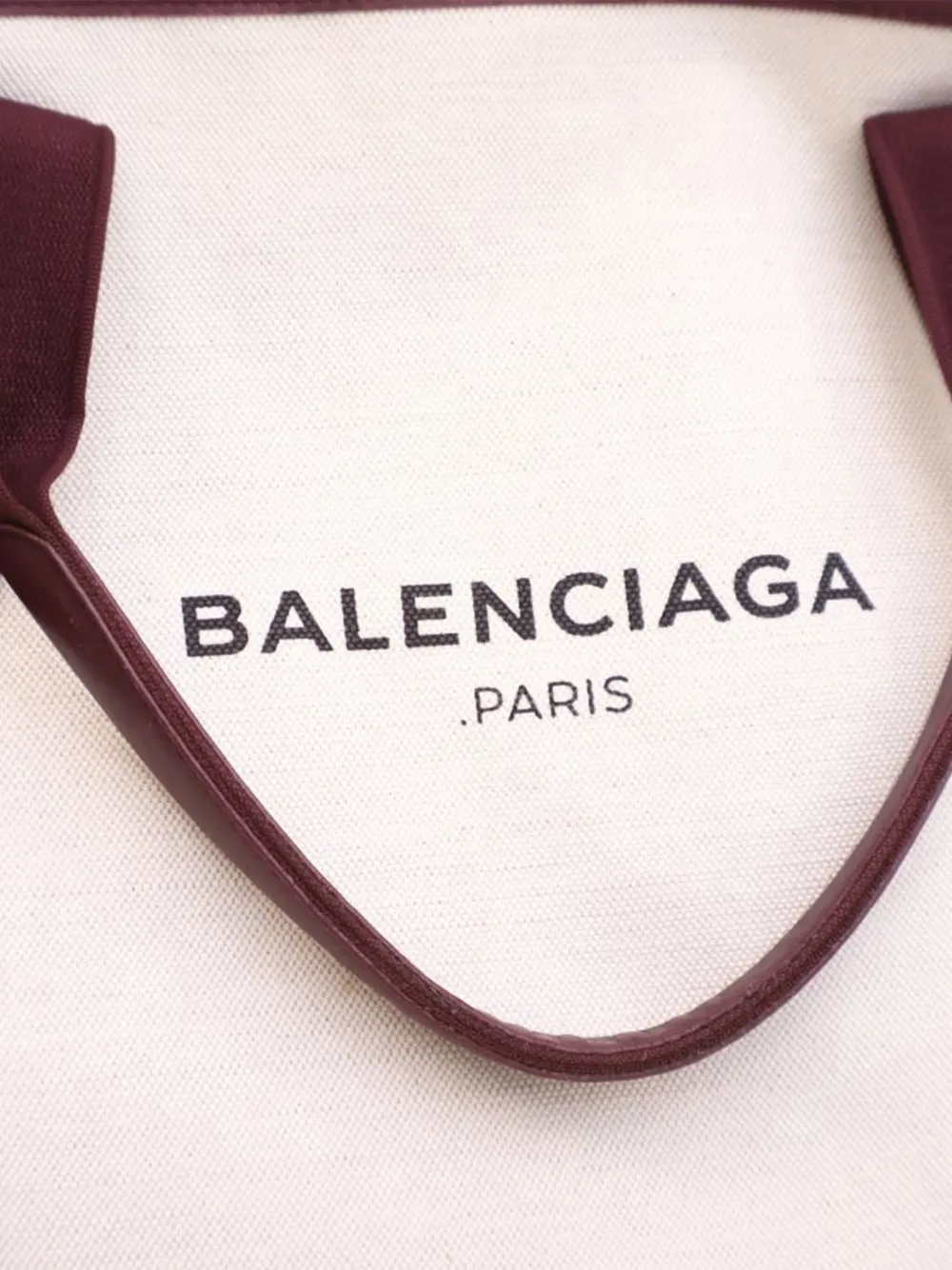 Pre-owned Balenciaga 2015 Canvas Navy Cabas M Tote Bag In White