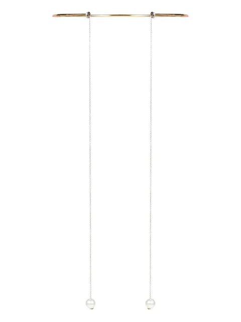 Delfina Delettrez 18K yellow gold rigid chain pearl necklace