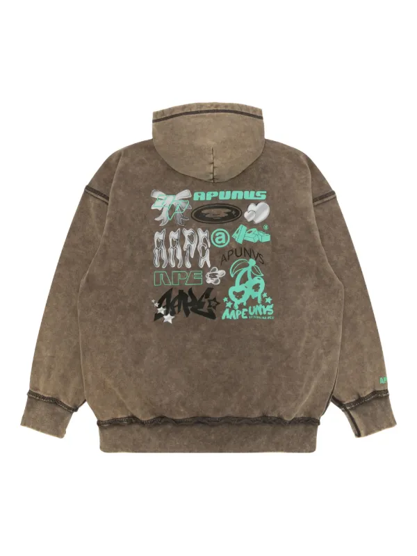 A BATHING APE® グラフィック パーカー | ブラウン | FARFETCH JP