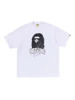 g by bathing ape ホワイト Tシャツ A BATHING APE® logo-print T-shirt | White | FARFETCH SG