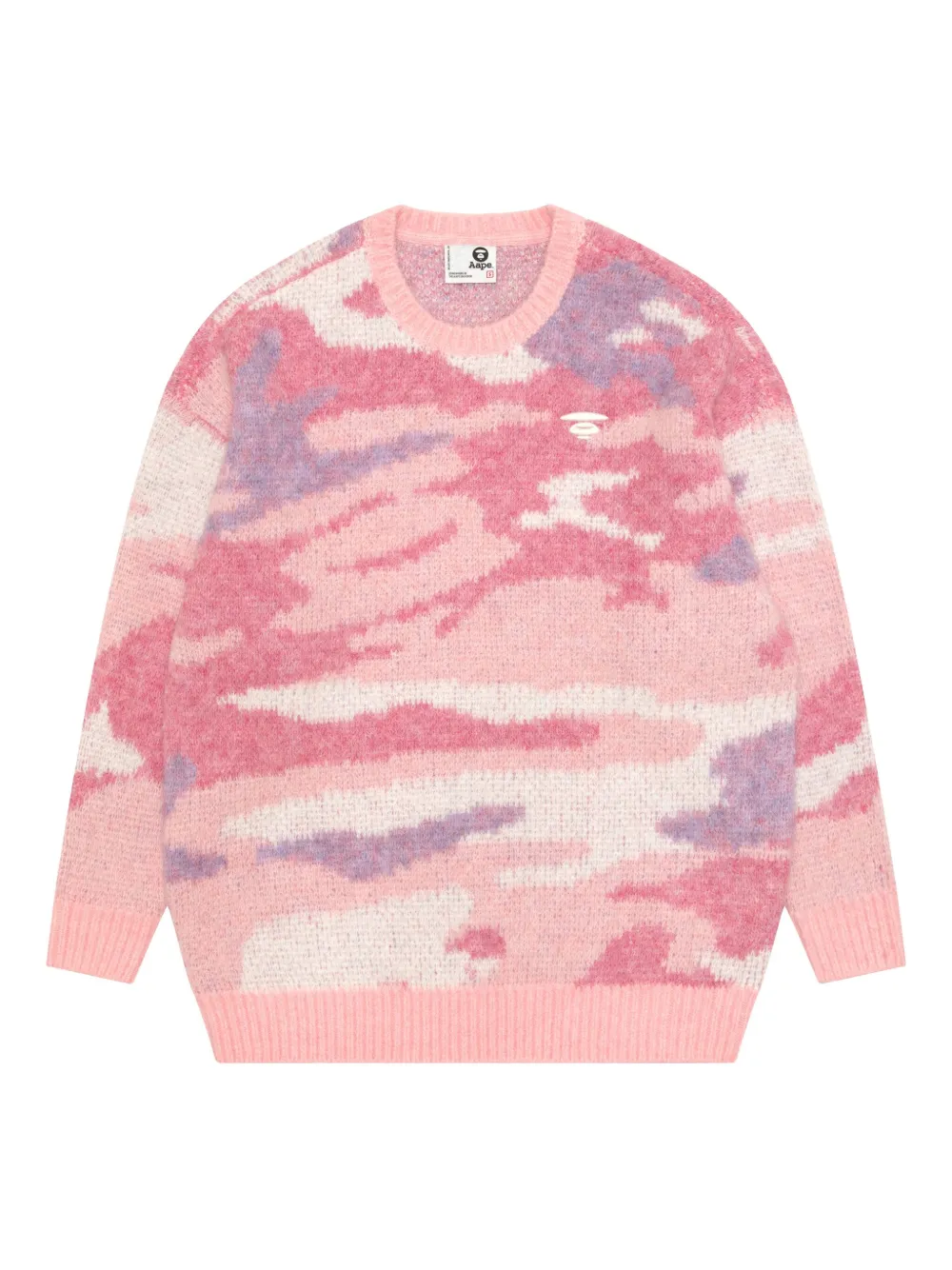 Aape By A Bathing Ape Camouflage Embroidered Sweater In Pink