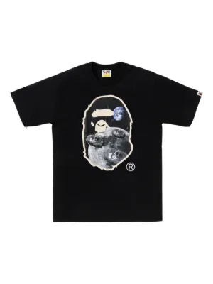 A BATHING APE® カモフラージュ ロゴ Tシャツ | ブラック | FARFETCH JP