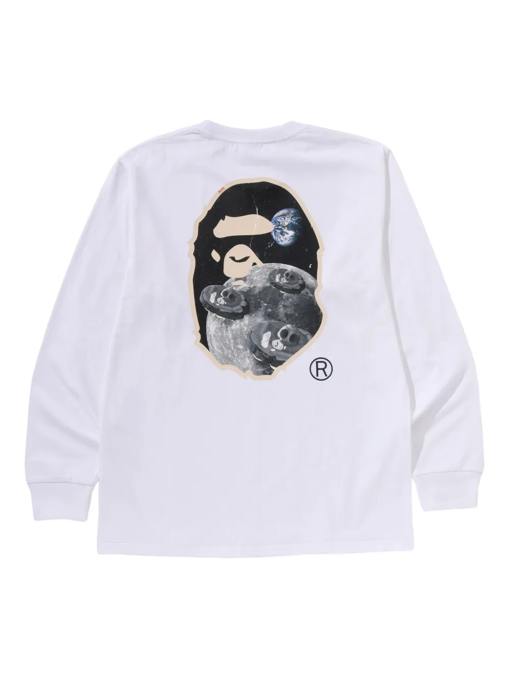 A BATHING APE long-sleeve graphic T-shirt - Wit