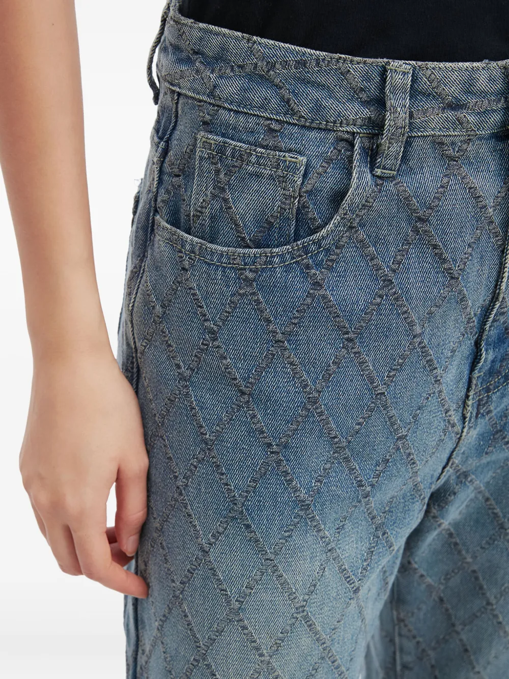 B+ab Embellished Jeans In Blue