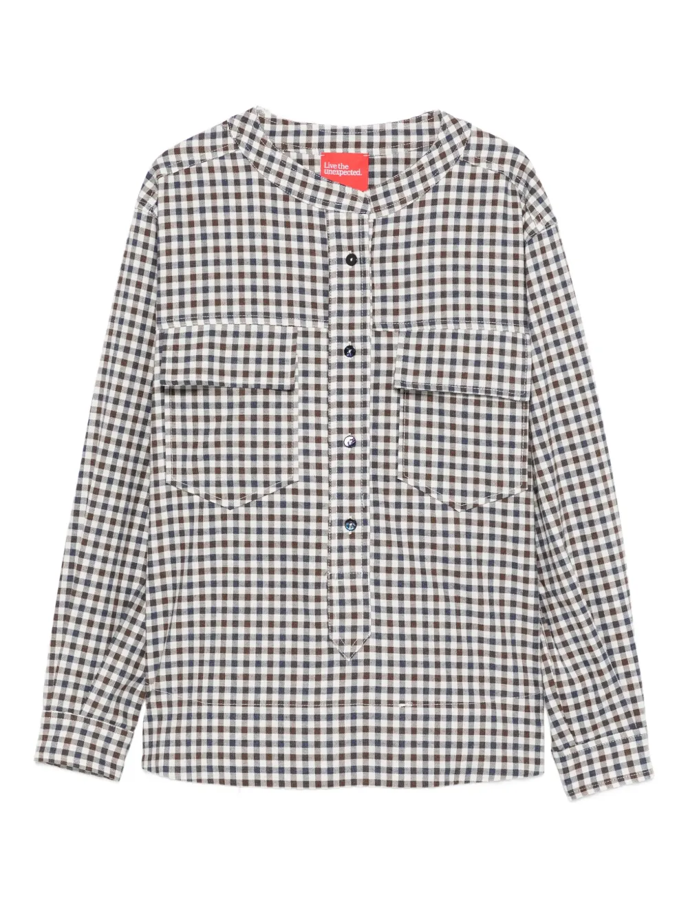 Merci camisa con estampado de cuadros | marrón | Image 1
