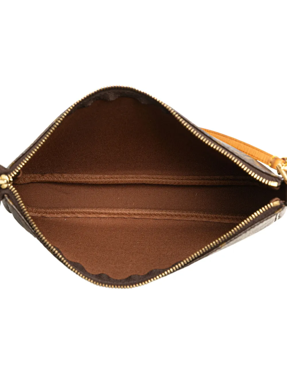 Pre-owned Louis Vuitton 2002 Monogram Pochette Accessoires Shoulder Bag In Brown
