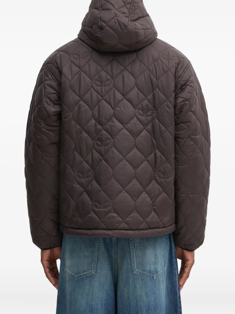 No Problemo Quilted Hooded Jacket In Brown