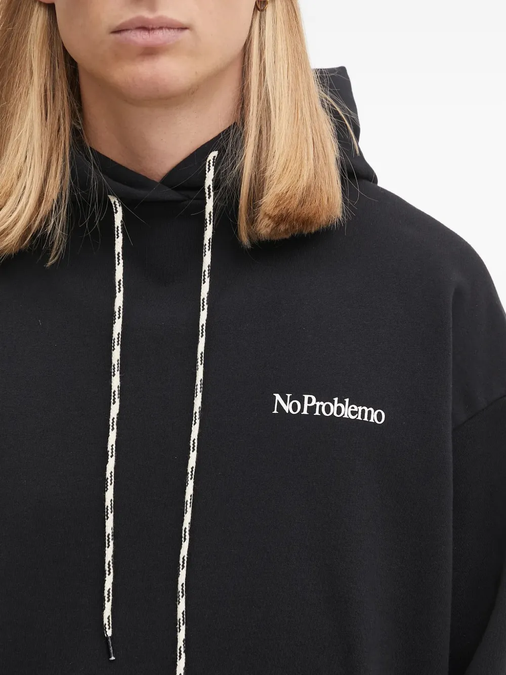 NO PROBLEMO Hoodie met print Zwart