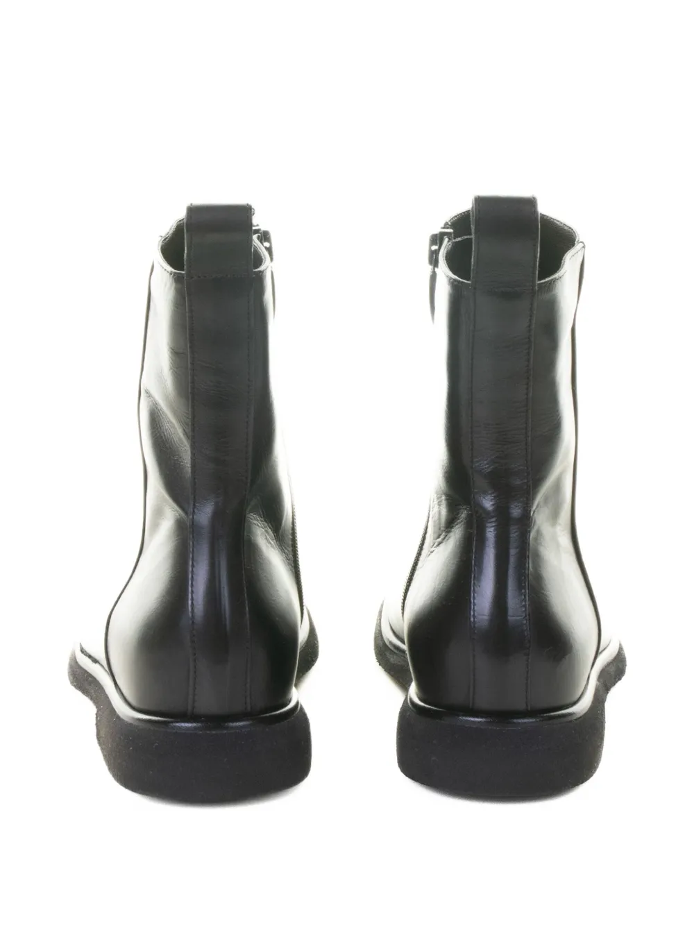 Laura B Zip Leather Boots In Black