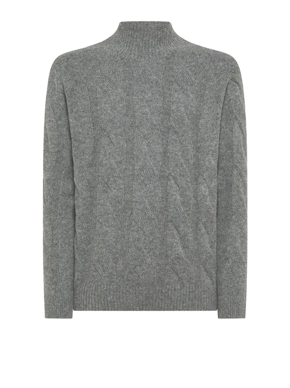 Seventy Cable-knit High-neck Sweater In Gray
