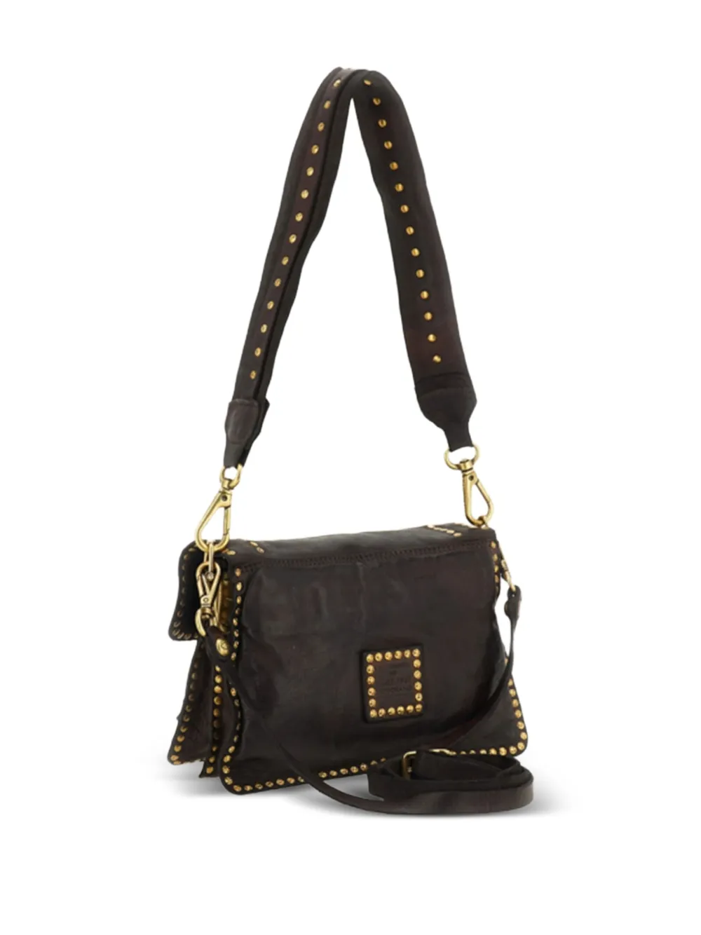 Campomaggi Agnese schoudertas met studs Bruin