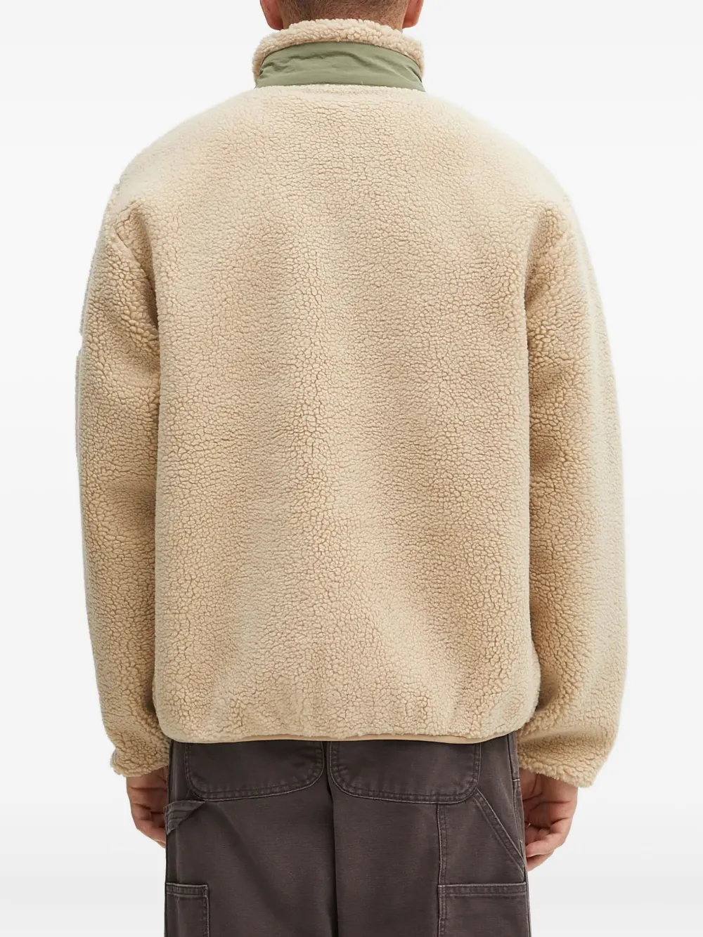  No Problemo Zipped Fleece Jacket - Neutrals 