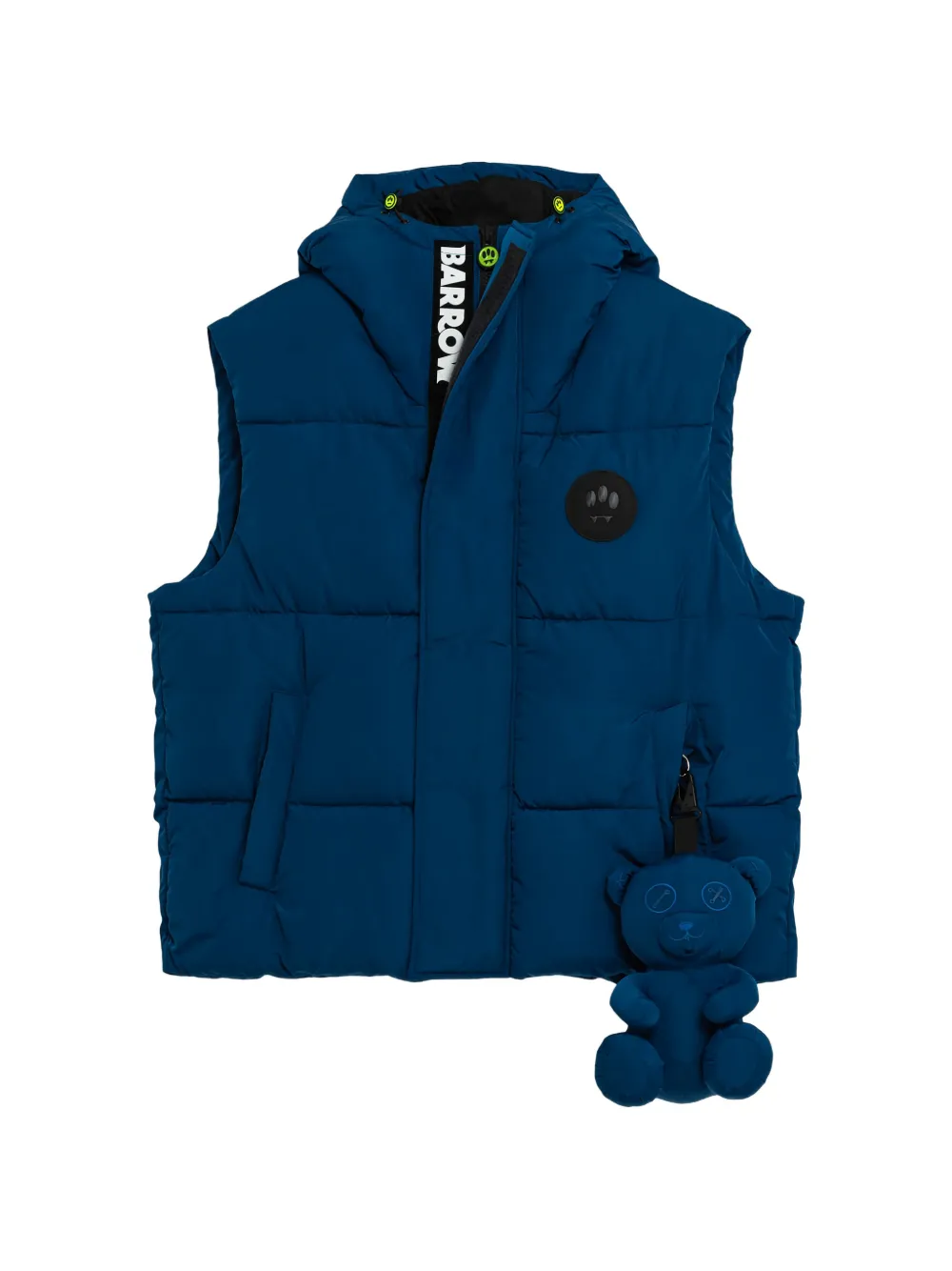 BARROW hooded puffer gilet - Blu
