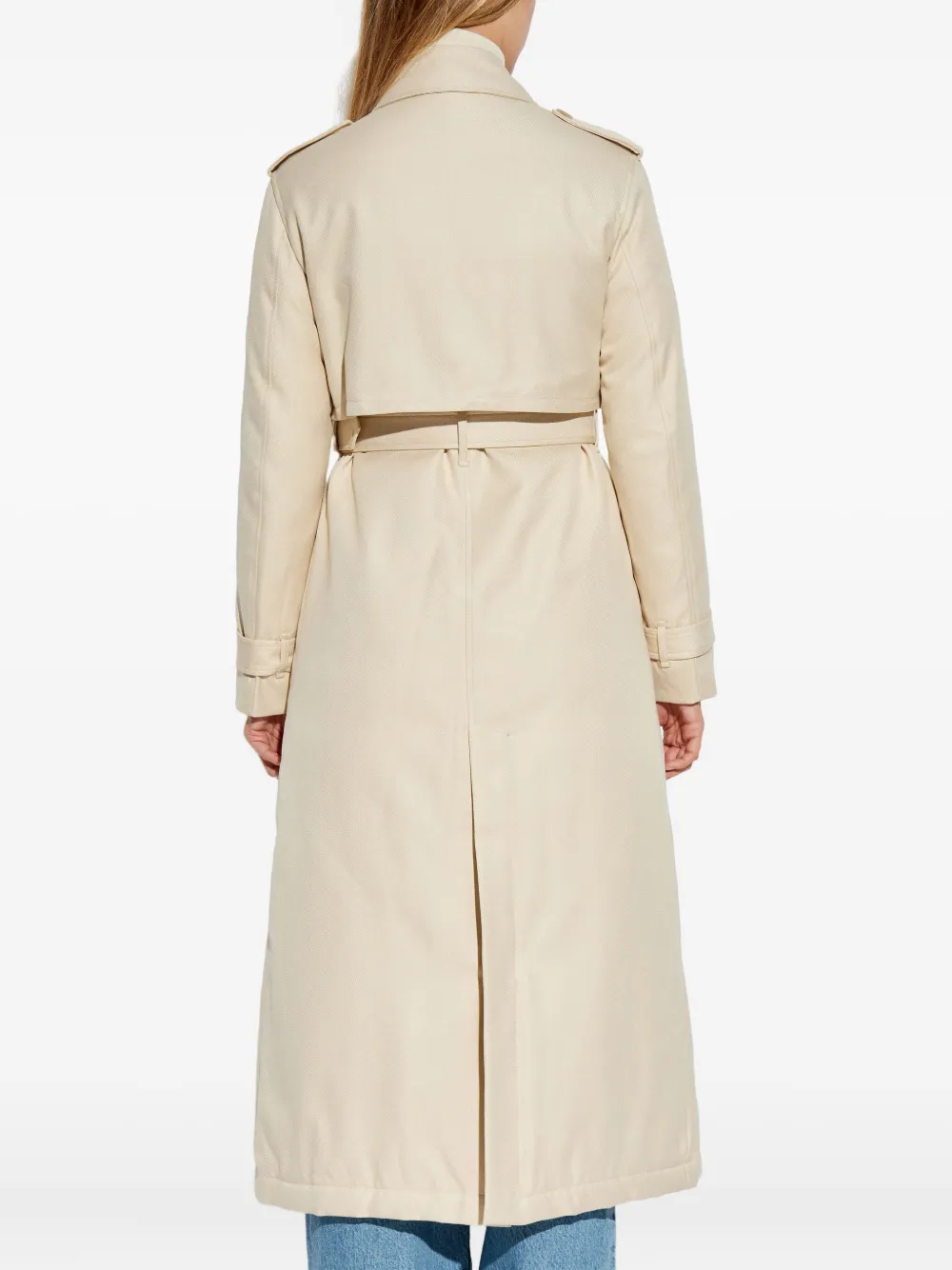 Add Belted Double-breasted Trench Coat In Multi