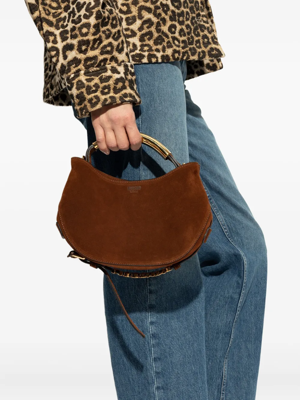 Moschino Handle Me rounded shoulder bag - Bruin