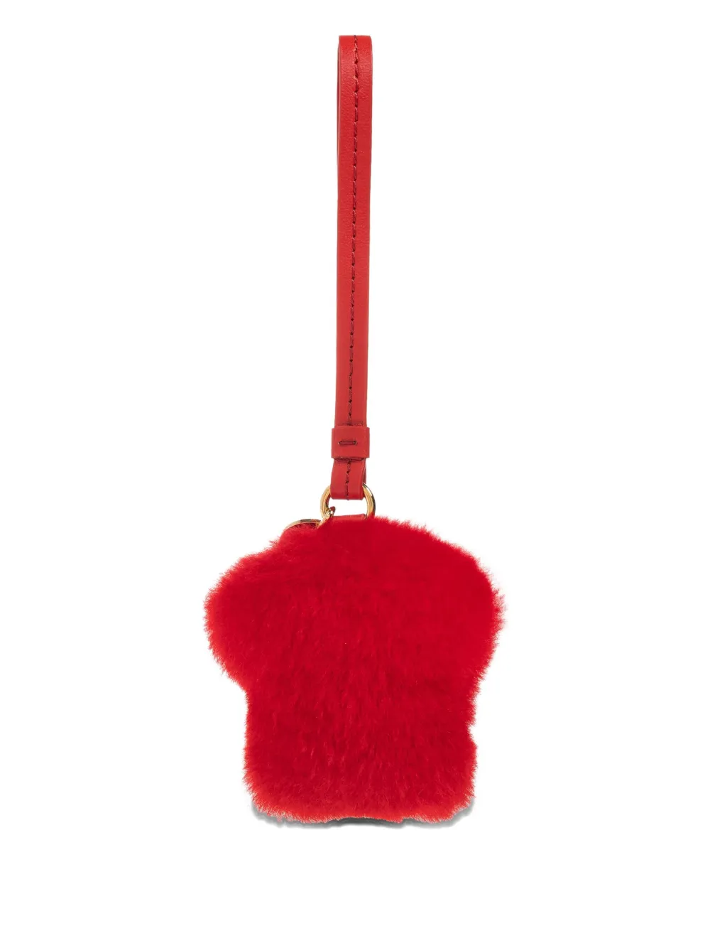 Versace Faux-fur Bag Charm In Red
