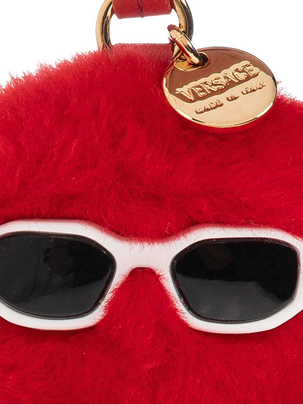 Versace Tassenbedel van imitatiebont Rood