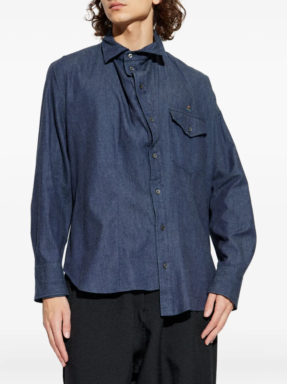 Vivienne Westwood Overhemd met knopen en logo Blauw