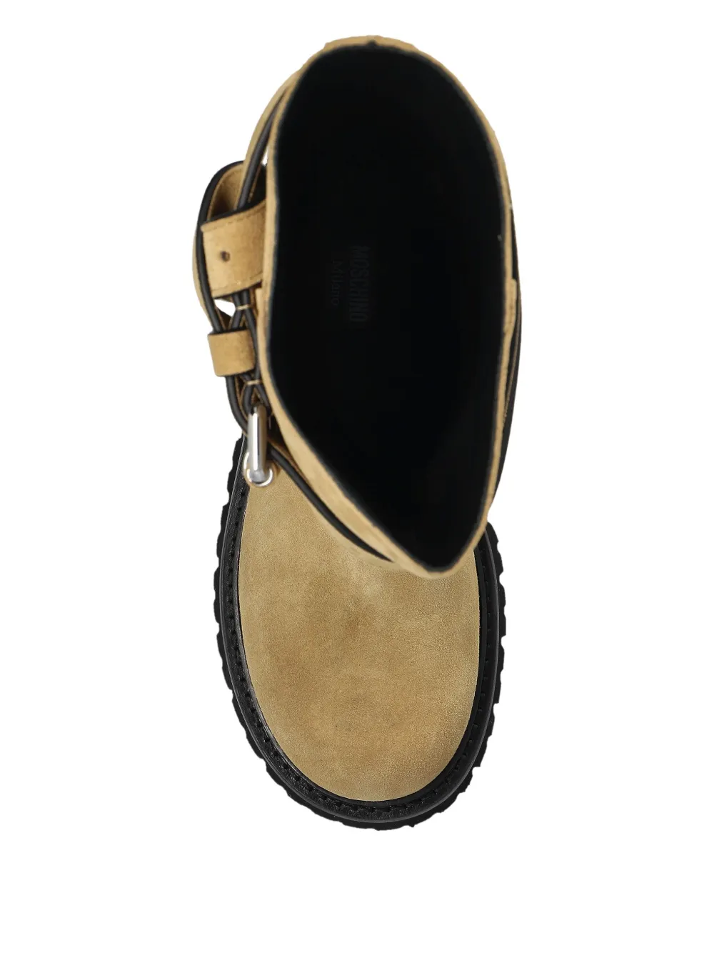 Moschino Round-toed Ankle Boots In Neutral