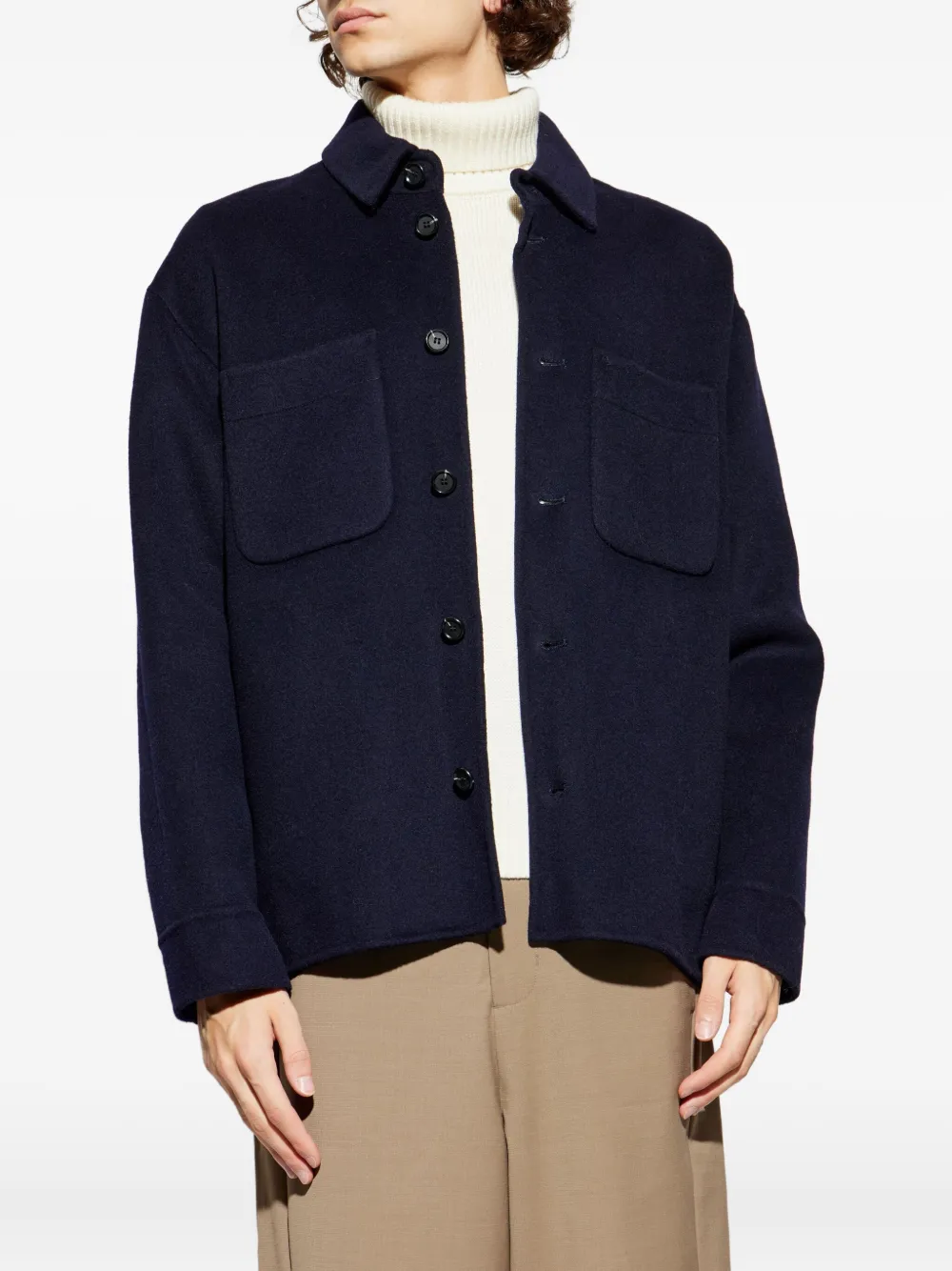 Add Pocket Button Overshirt In Blue