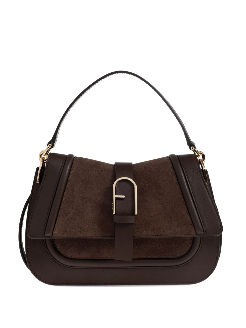 Furla Medium Flow Top-handle Satchel Bag In Brown