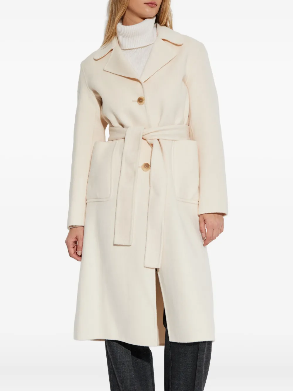 Add Belted Pocket Coat In Neutral