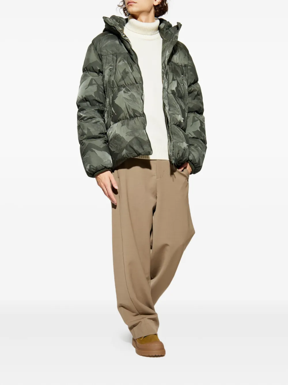 Add camouflage-pattern hooded jacket | Padded & Down Jackets | Image 2