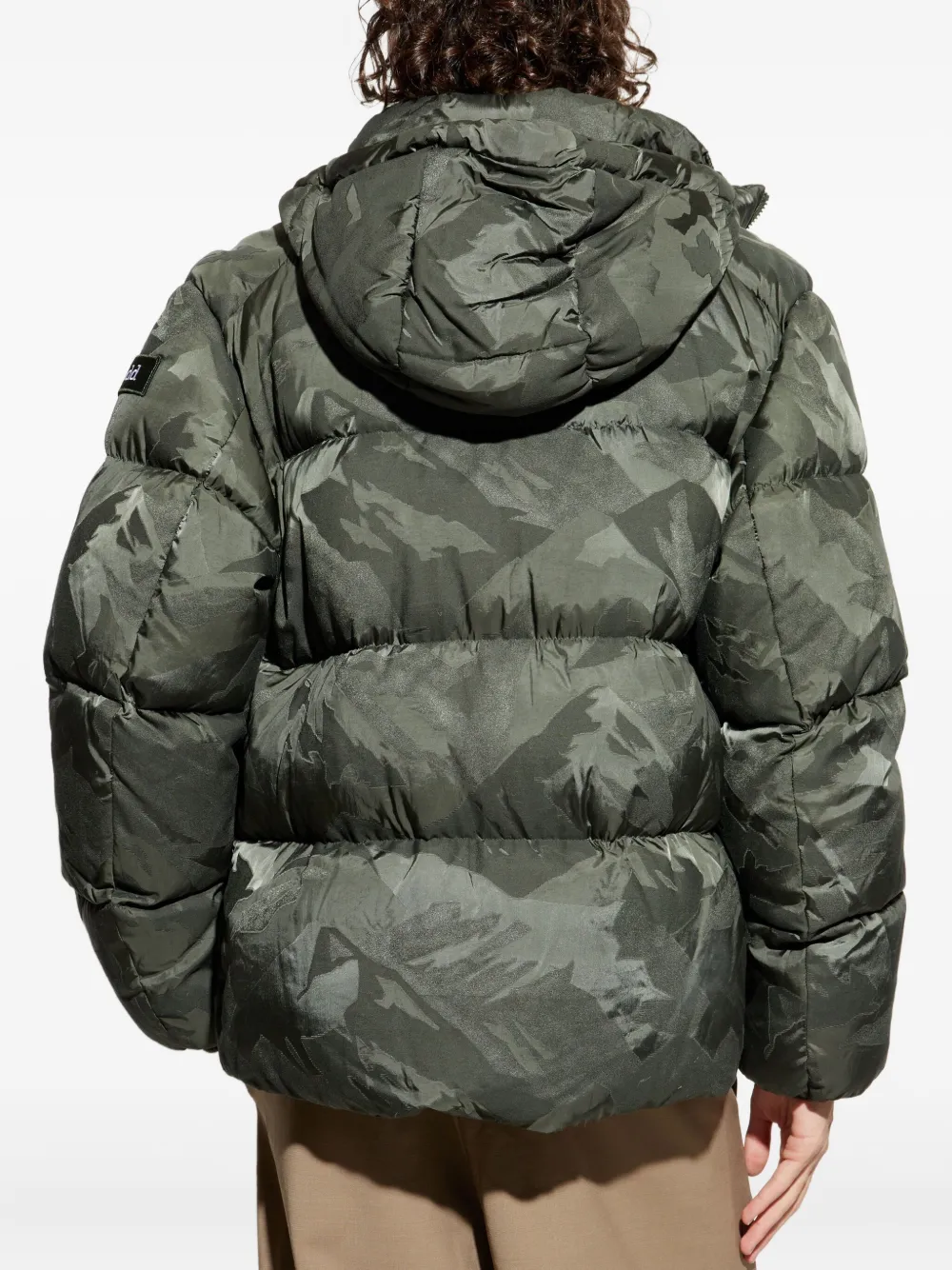 Add Camouflage-pattern Hooded Jacket In Green