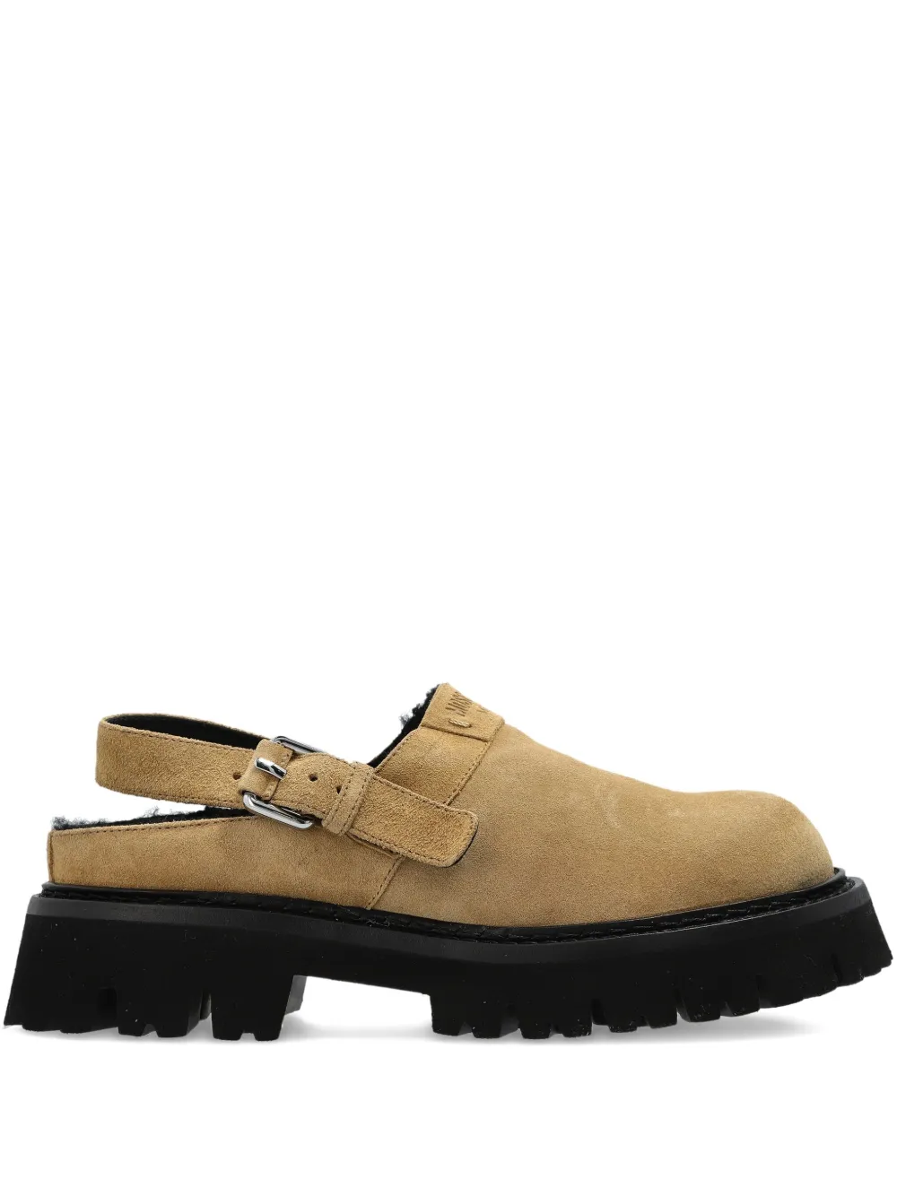 Moschino Buckle Strap Mules In Neutral