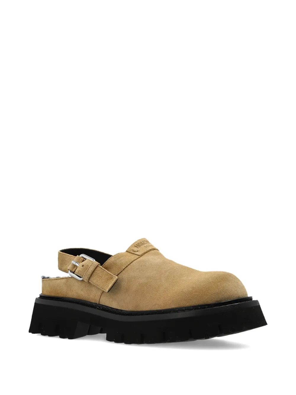 Moschino Buckle Strap Mules In Neutral