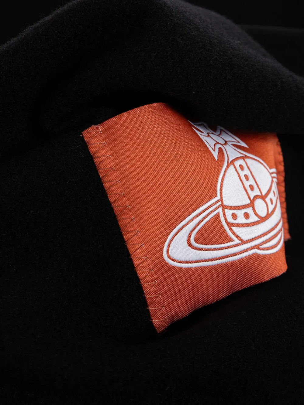 Vivienne Westwood Fringed Logo Scarf In Black