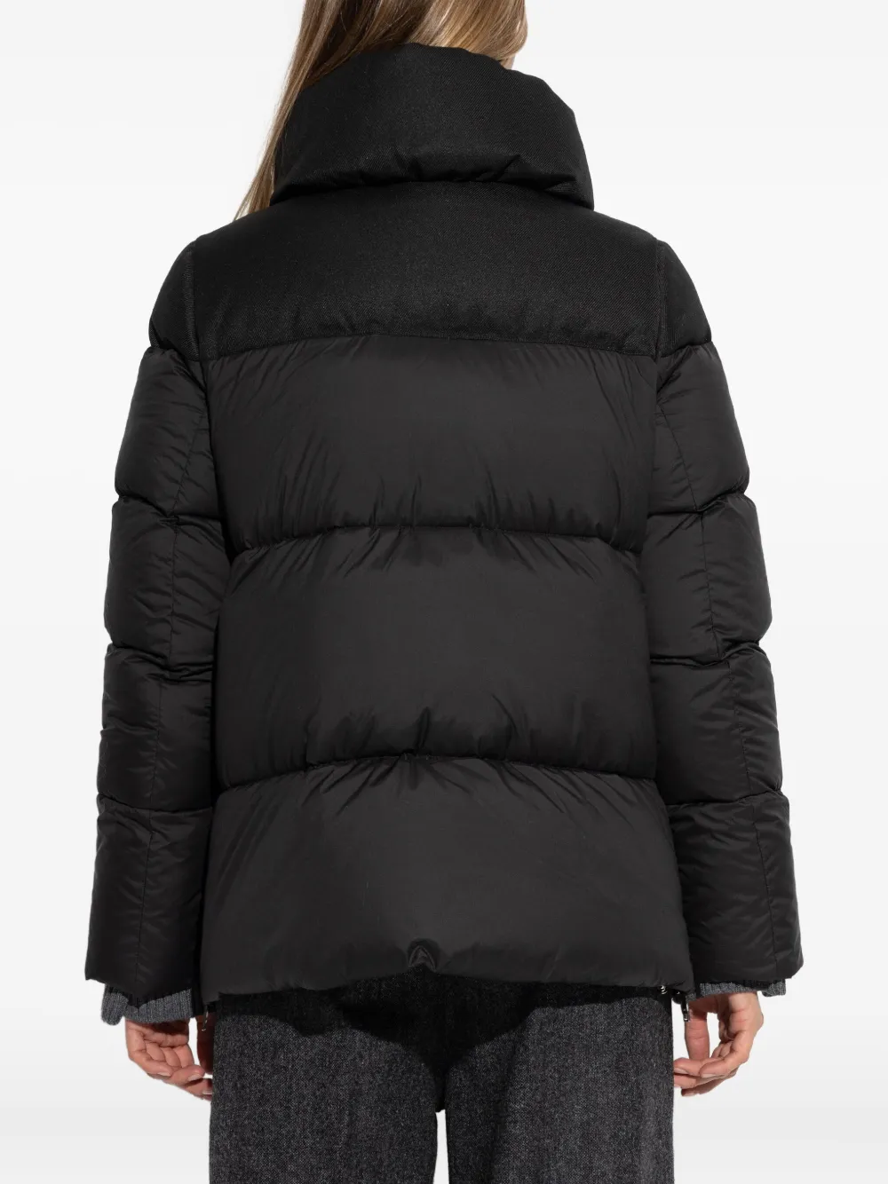 Add High-neck Zip Jacket In Black