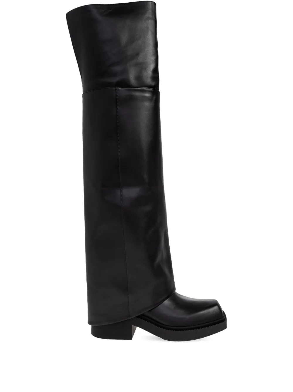 Vic Matie Square-toe Leather Boots In Black